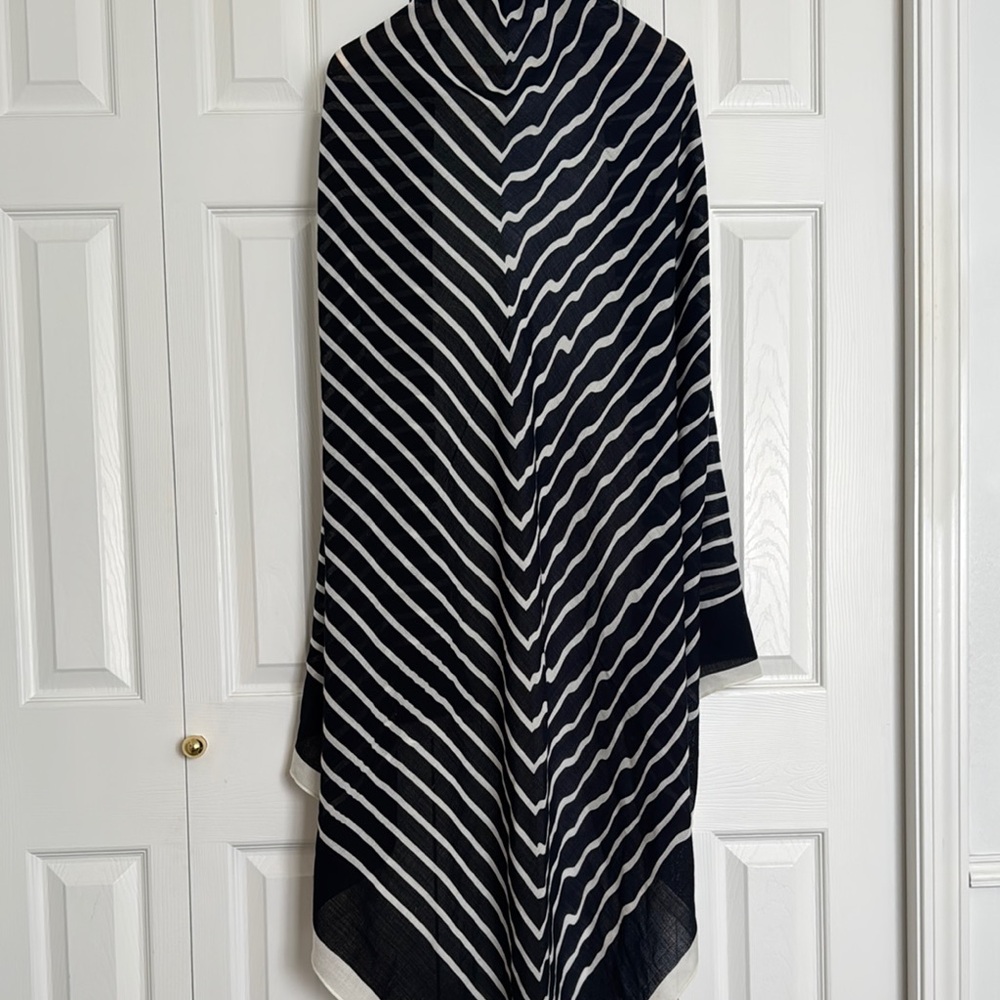 Black and White Striped Shawl